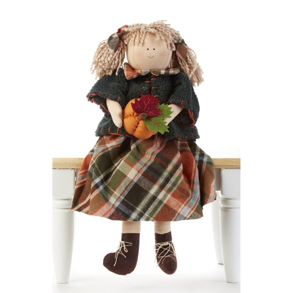 Rag Doll w Pumpkin 16" Delton  Fall Harvest   Cottagecore NWT